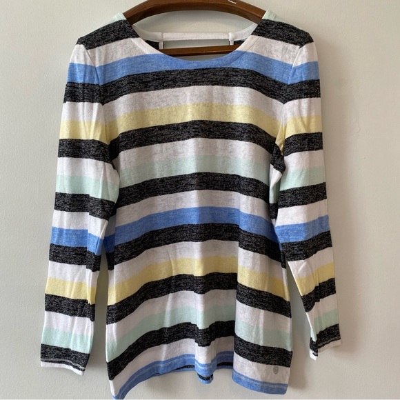 T by Talbots long sleeved striped t shirt with cut out back detail - Picture 2 of 9